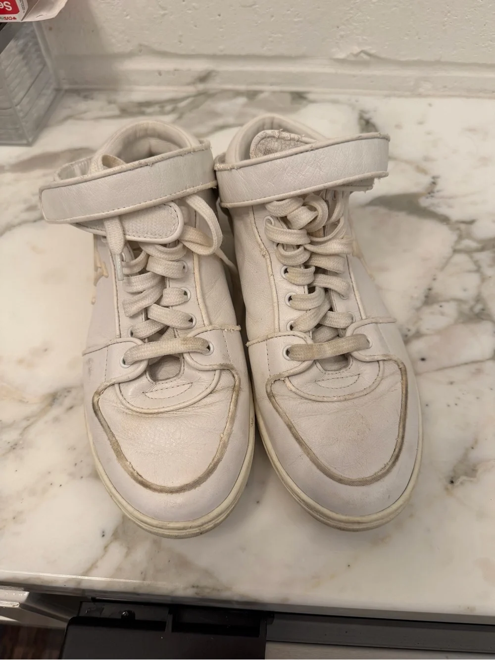 Louis Vuitton White Cream High-Top Sneakers